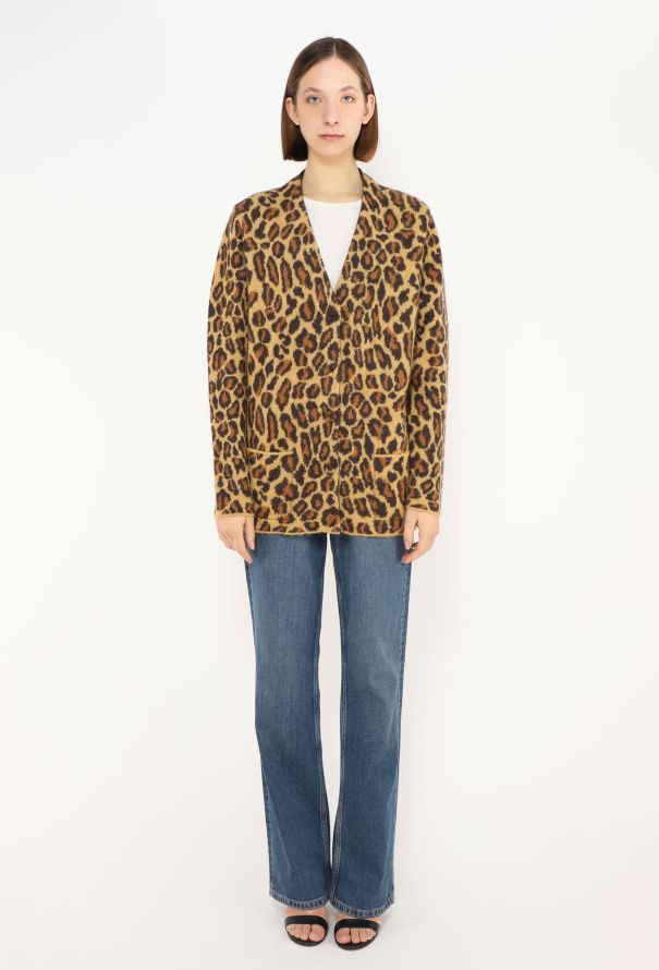 Saint Laurent 2015 Leopard Mohair Cardigan - 3
