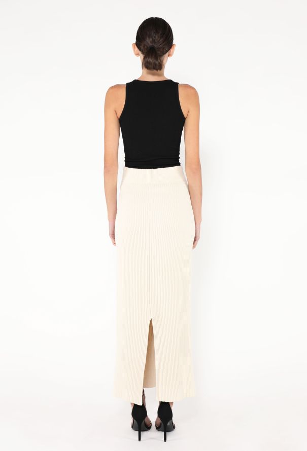 Toteme 2024 Bouclé Ribbed Maxi Skirt - 4