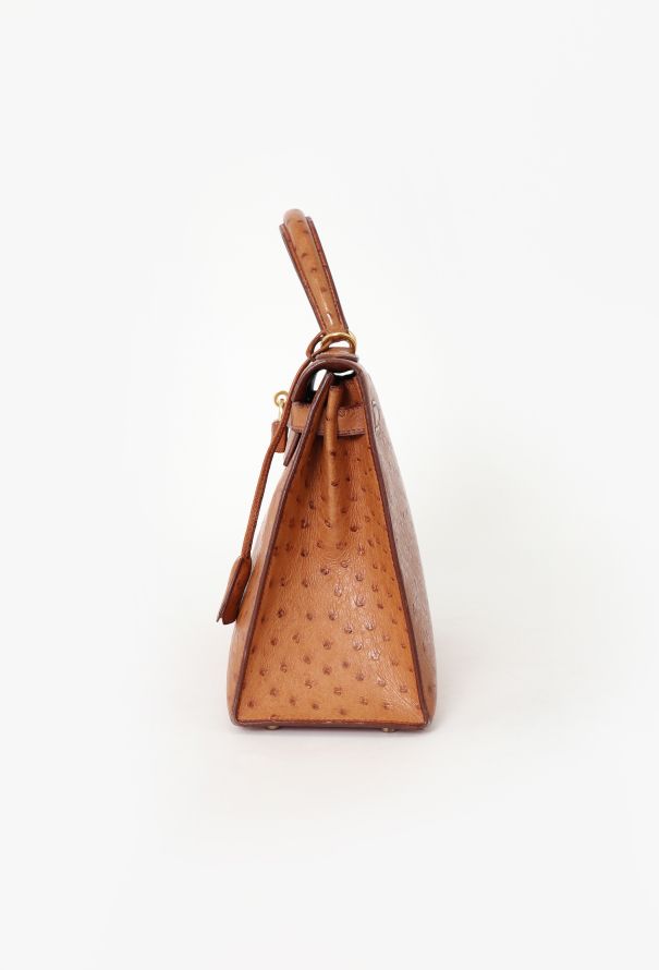 Hermès Gold Ostrich Sellier Kelly 28 - 7