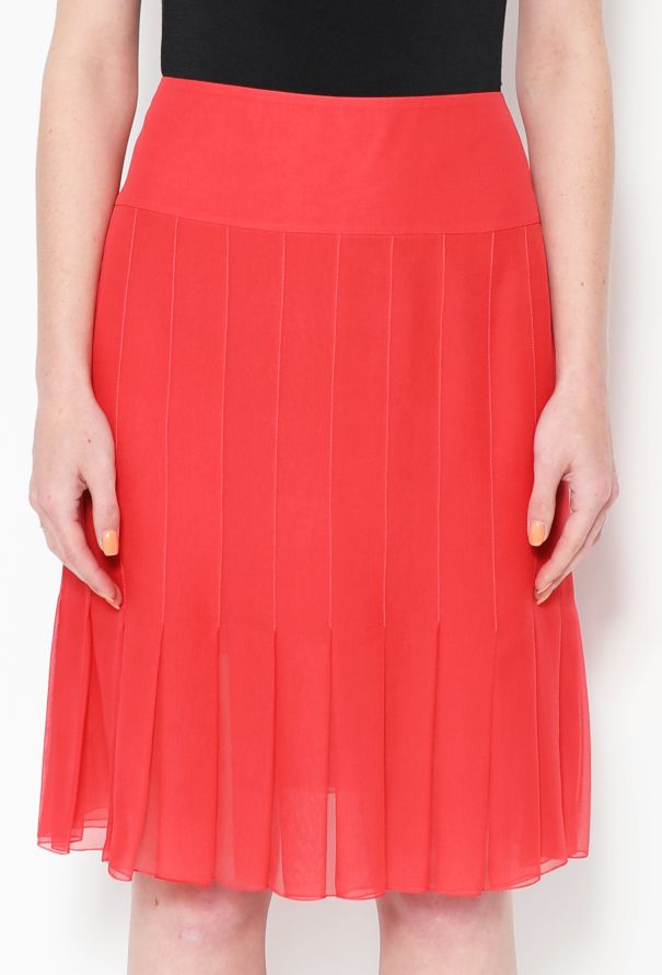 Chanel 2004 Pleated Silk Skirt - 2