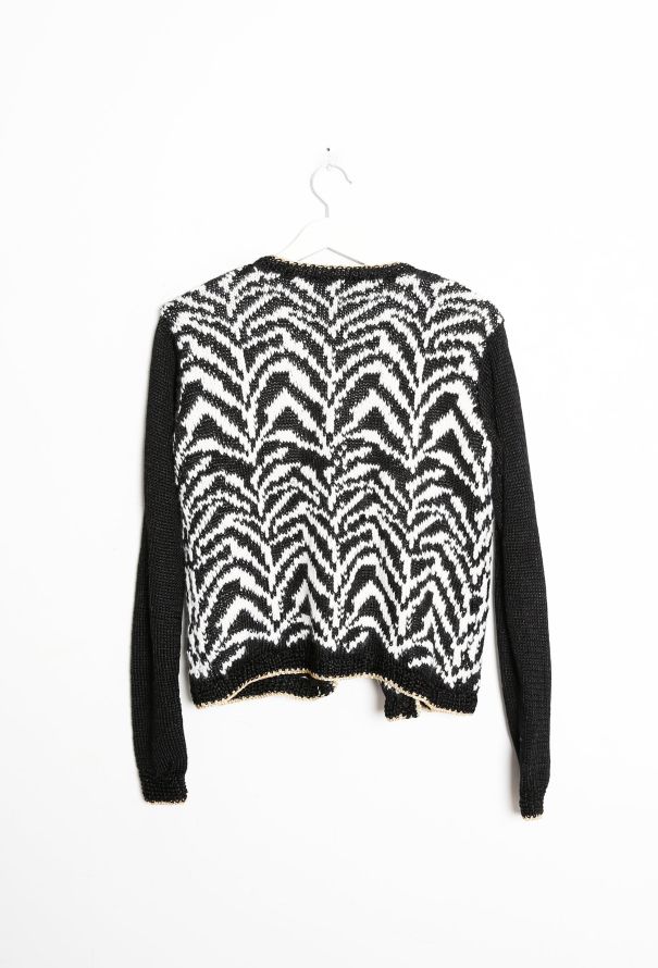 Rodarte Abstract Metallic Trim Cardigan - 7