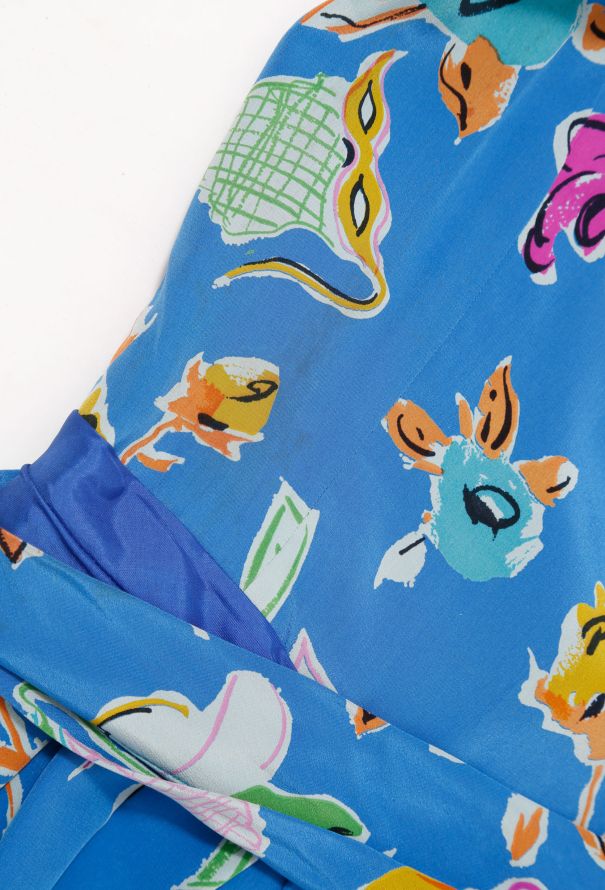 Lanvin 70s Open Back Floral Silk Dress - 6