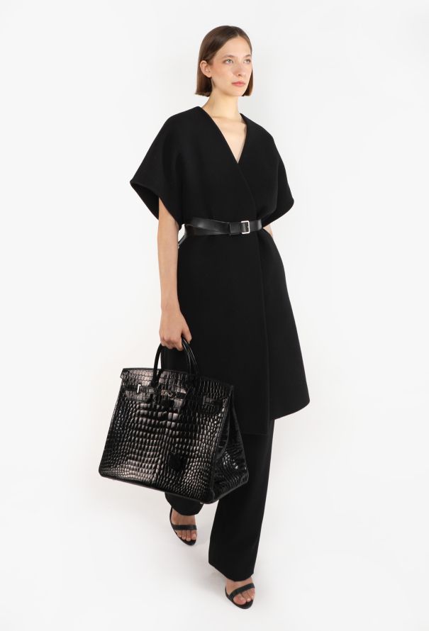 Hermès Shiny Black Porosus Birkin 40 - 2