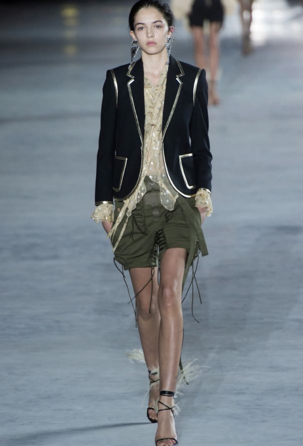 Saint Laurent Metallic Leather Trim Blazer, S/S 2018 - 2