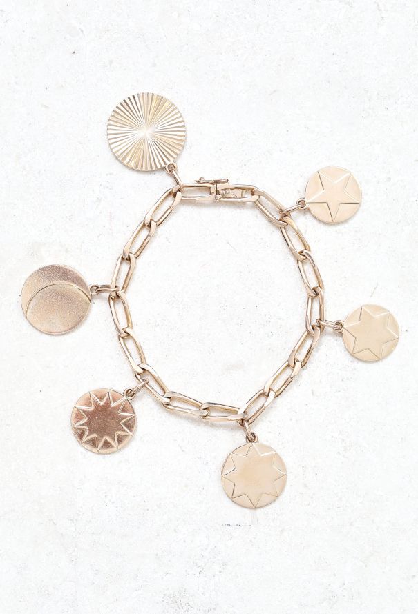 Vintage Fine Jewelry 18k Pink Gold Lucky Charm Bracelet - 1