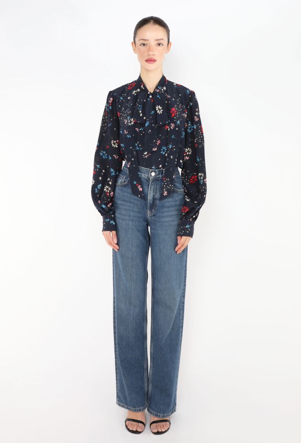 Balenciaga F/W 2017 Floral Lavallière Blouse - 3