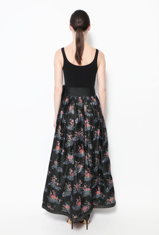 Nina Ricci '70s Bow Tie Floral Skirt - 4
