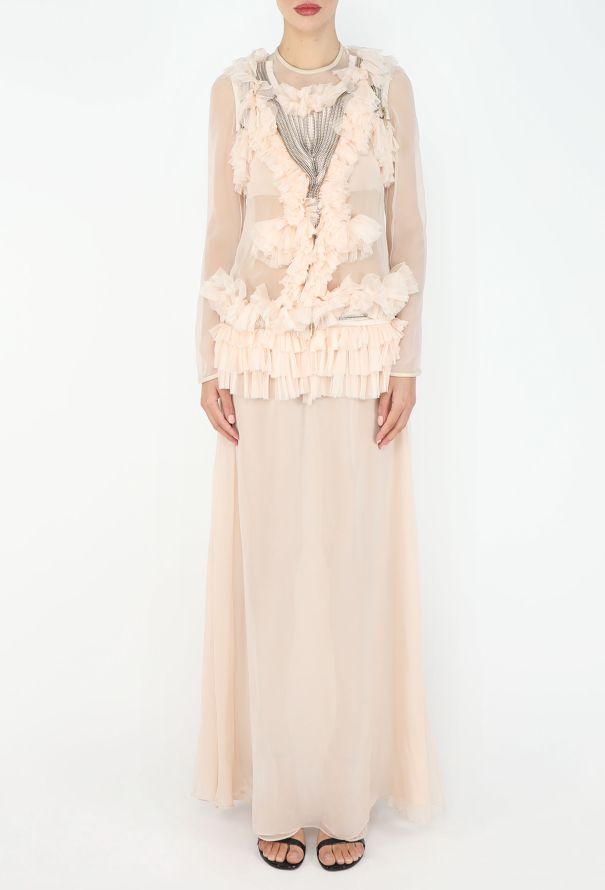 Givenchy S/S 2011 Ruffled Zipper Chiffon Gown - 3