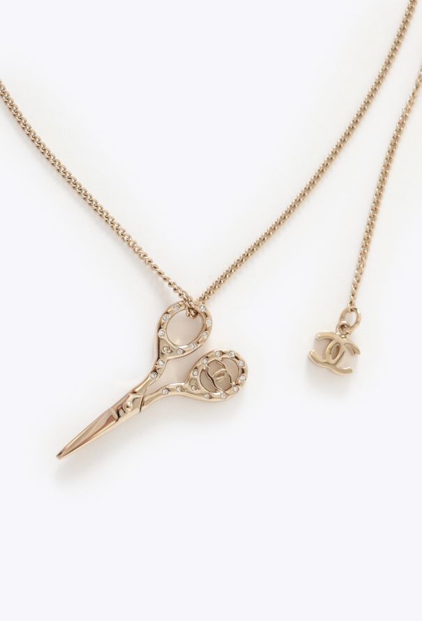 Chanel 2022 Embellished Scissor Necklace - 3