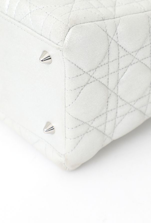 Dior Metallic Silver Lady Dior Bag - 8