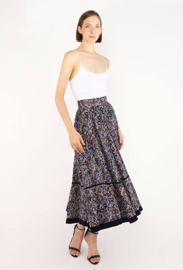 Saint Laurent Russian Velvet Trim Skirt, 1977 - 4