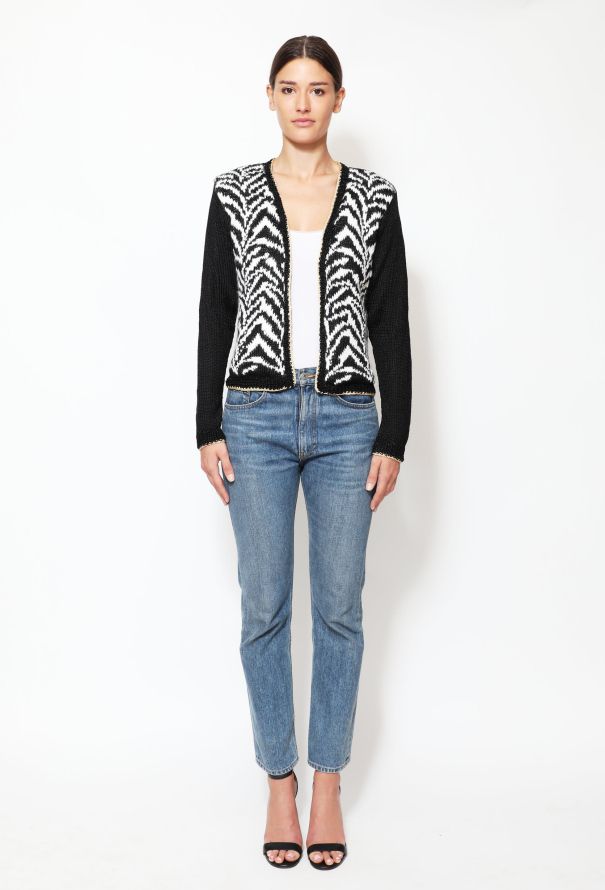 Rodarte Abstract Metallic Trim Cardigan - 2
