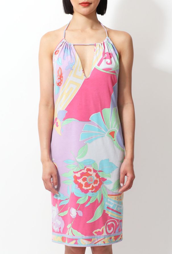 Leonard Fuchsia Floral Halter Dress - 3