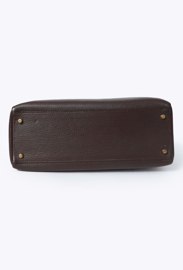 Hermès Vintage Marron Togo Kelly Retourné 35 - 10
