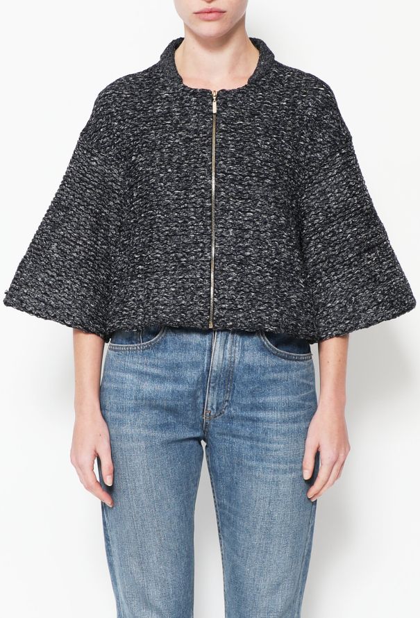 Chanel Tonal Embroidered Zip Jacket - 2
