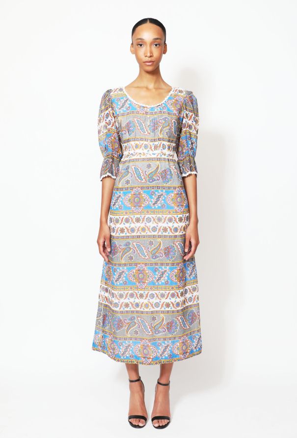 Paisley Lace Trim Prairie Dress - 1