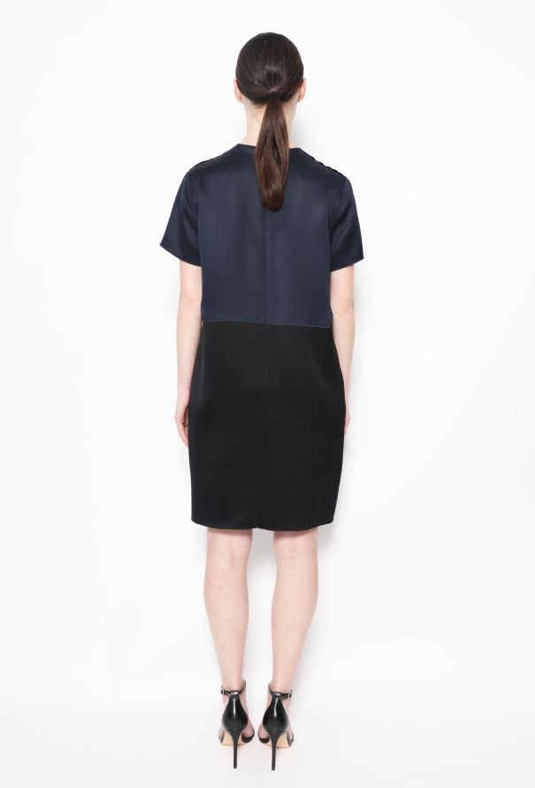 Céline Navy & Black Silk Shift Dress with Double Pockets – 2010 - 4