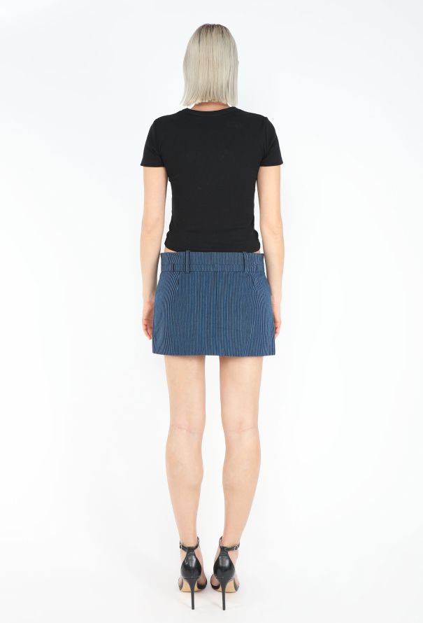 Balenciaga S/S 2001 Pinstripe Denim Skirt - 5