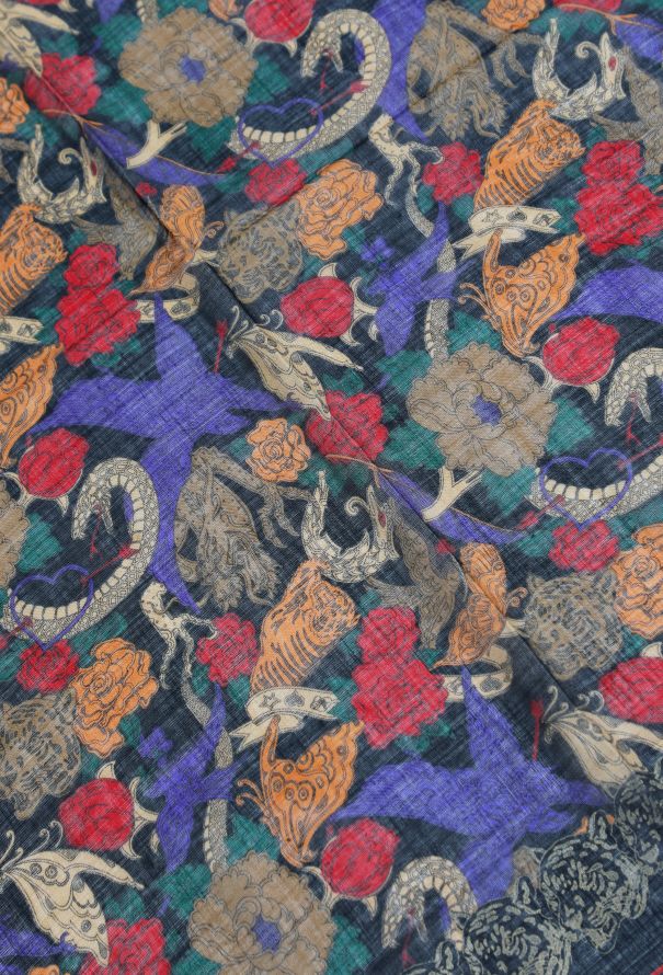 Emanuel Ungaro Vintage Floral Leopard Scarf - 5