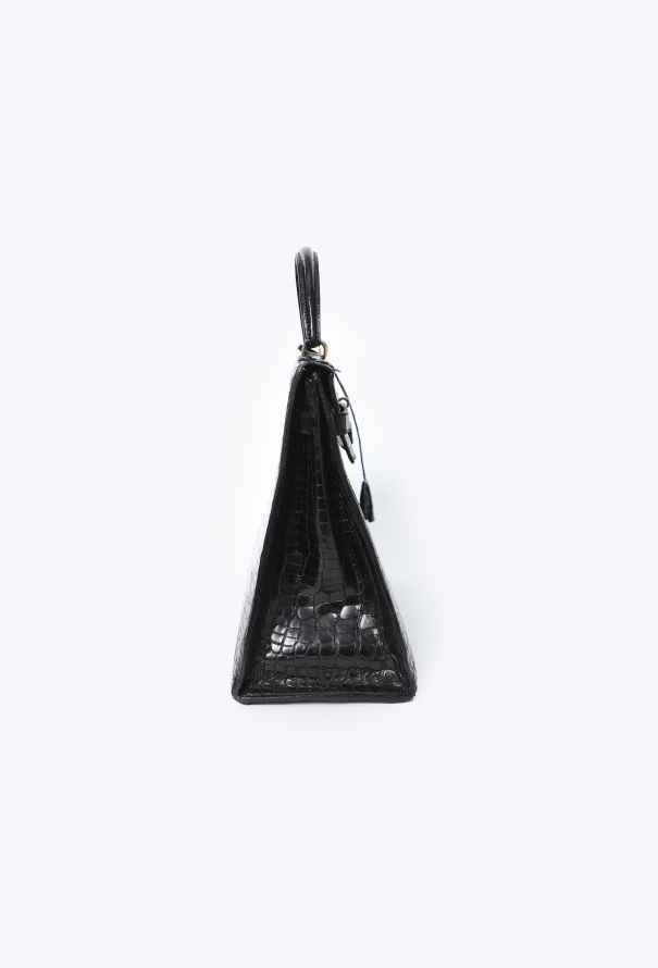 Hermès Rare 1970  Black Porosus Kelly Sellier 35 - 4