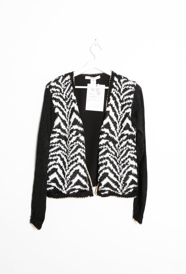 Rodarte Abstract Metallic Trim Cardigan - 6
