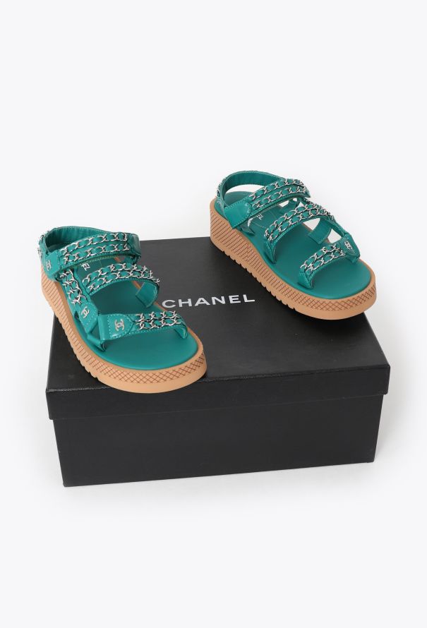Chanel 2019 Chainlink Lambskin Dad Sandals - 6