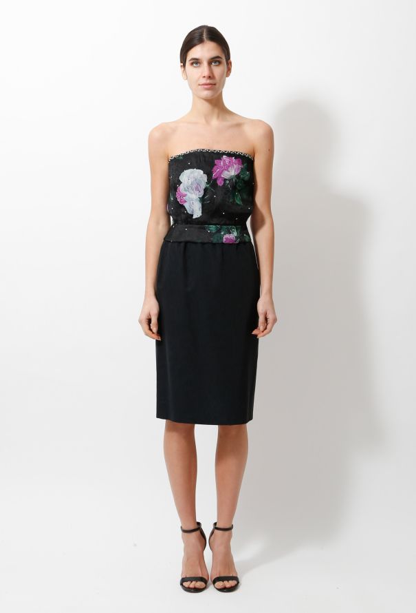Emanuel Ungaro 70s Floral Bustier Skirt Ensemble - 1