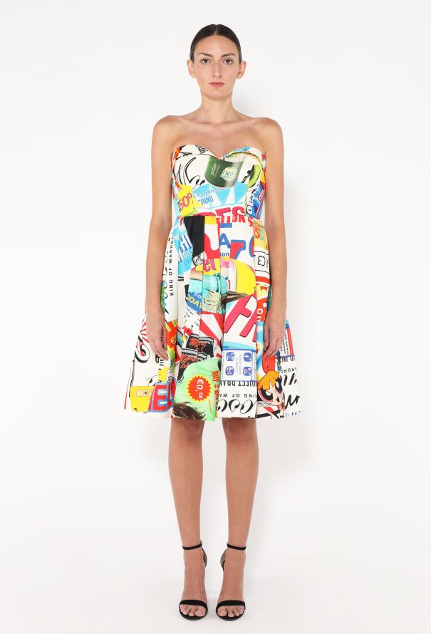 Moschino S/S 2016 Strapless Printed Dress - 4