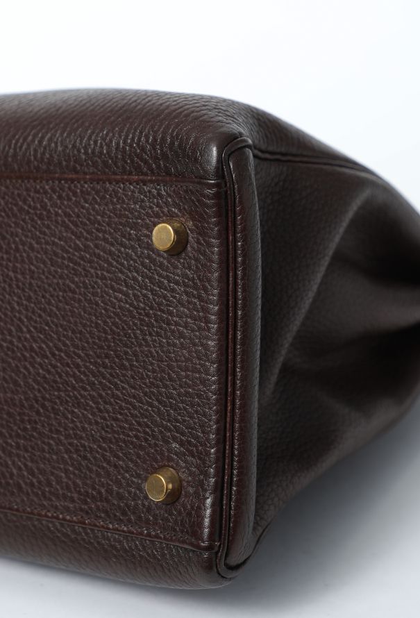 Hermès Vintage Marron Togo Kelly Retourné 35 - 13