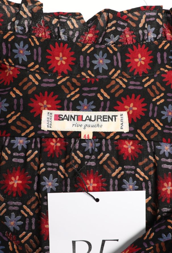 Saint Laurent COLLECTOR F/W 1980 Printed Silk Smock Dress - 6