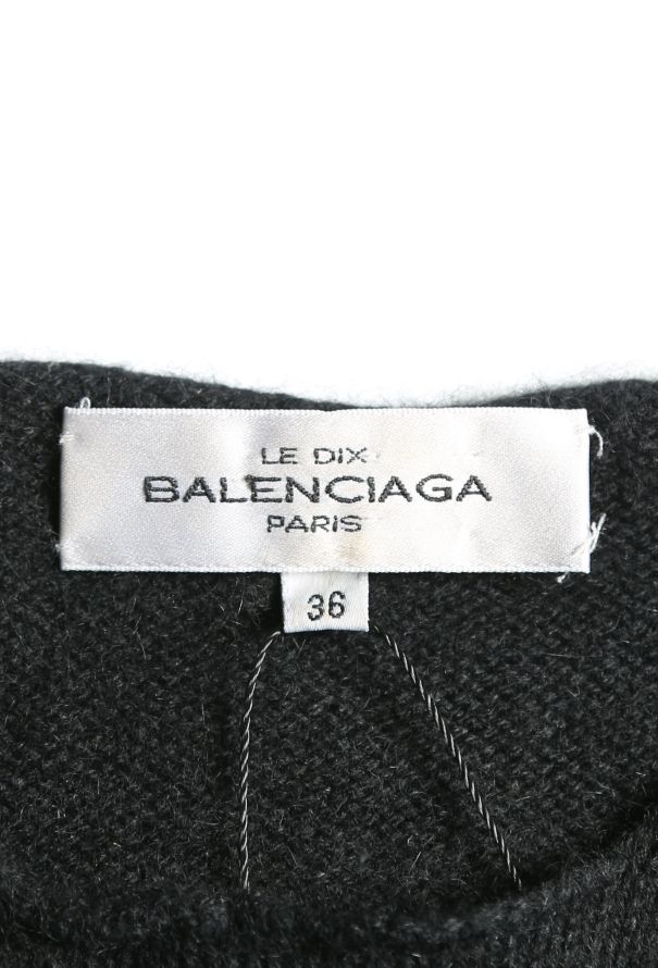 Balenciaga 2003 Le Dix Ribbed Knit Sweater Black - 5