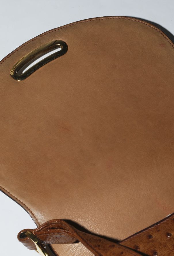 Hermès Rare 1976 Gold Ostrich Passe-Guide Bag - 15