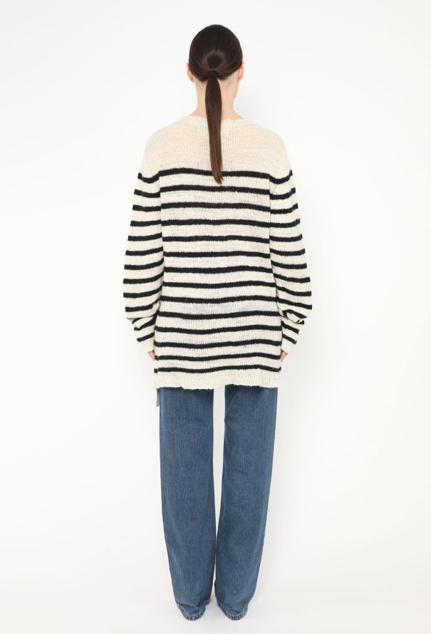 The Elder Statesman Cashmere Sweater White stripes - 4