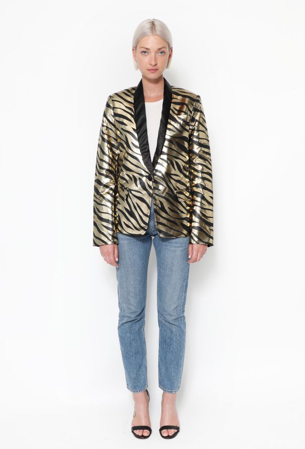 Rodarte S/S 2014 Metallic Smoking Blazer - 4