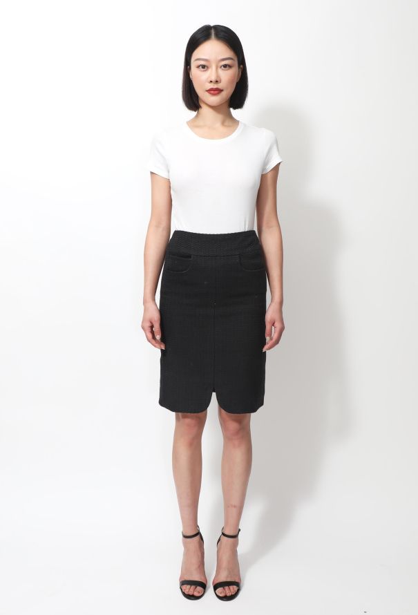 Chanel 2007 Bouclé Pencil Skirt - 1