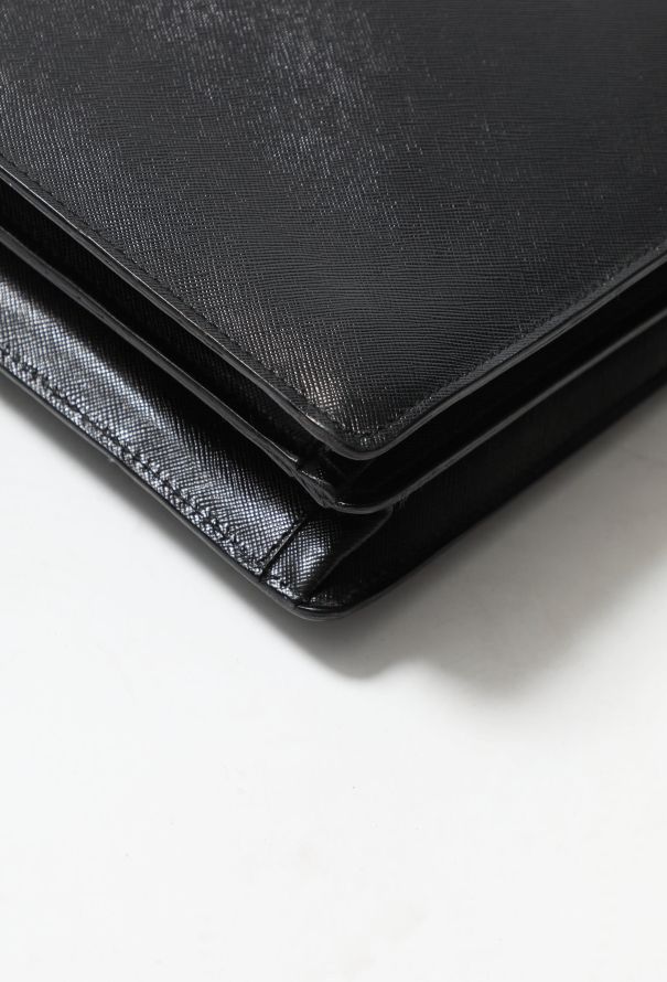 Prada Black grained Saffiano leather Briefcase - 6