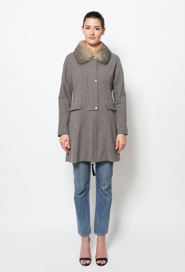 Marni Marni Houndstooth Fox Collar Coat - 2