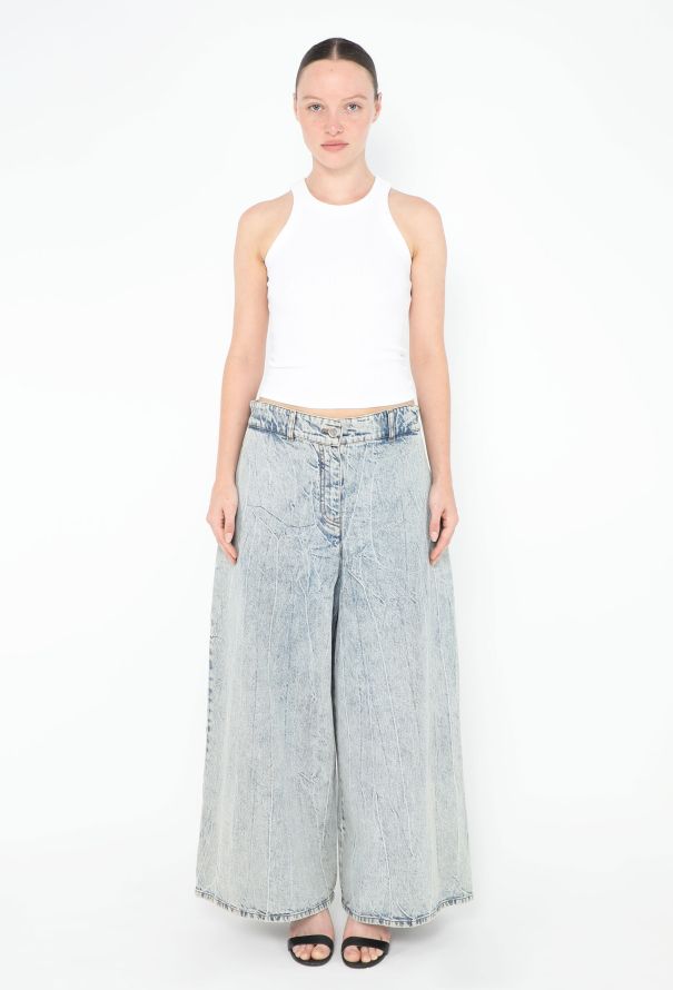 Chanel 2019 Washed Wide-Leg Jeans - 1
