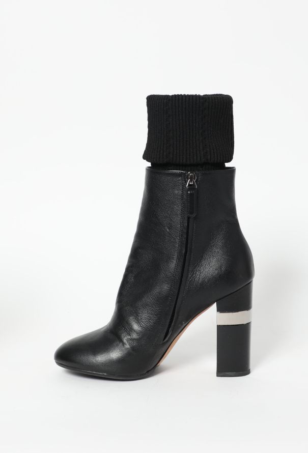 Chanel Leather 'CC' Sock Boots - 5
