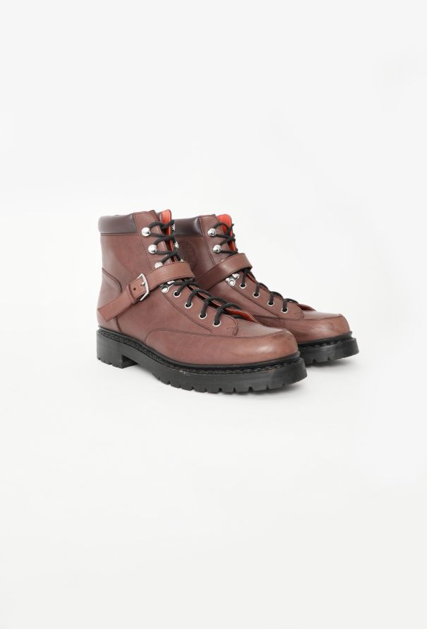 Hermès 2013 Leather Hiking Buckle Boots - 4