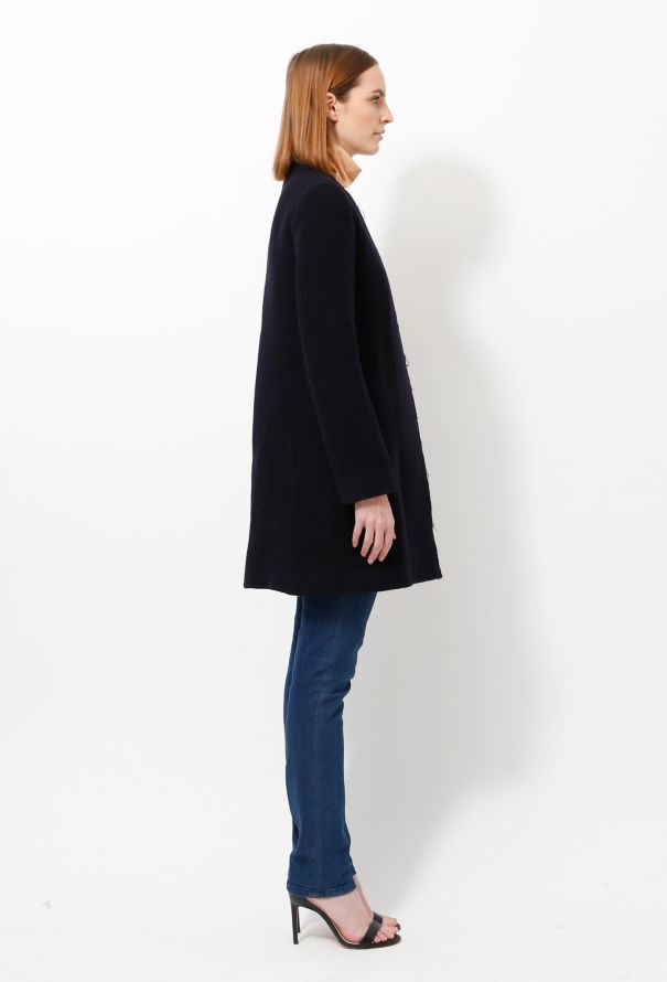 Céline 2010 Navy Wool Coat - 3