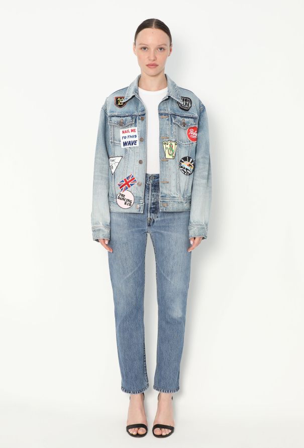 Céline 2021 Studded Denim Patchwork Jacket - 4