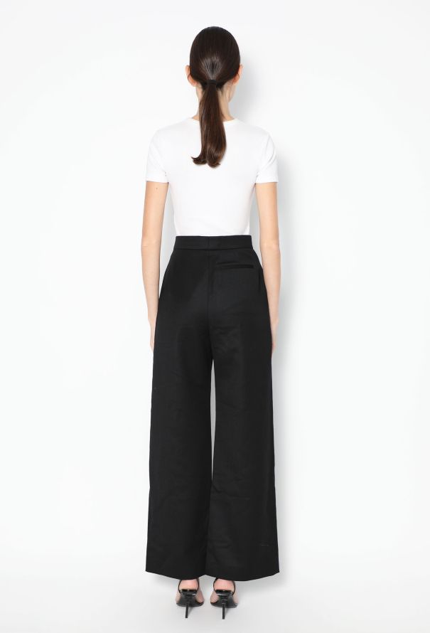 Loewe Black High-Waisted Twill Trousers - 4