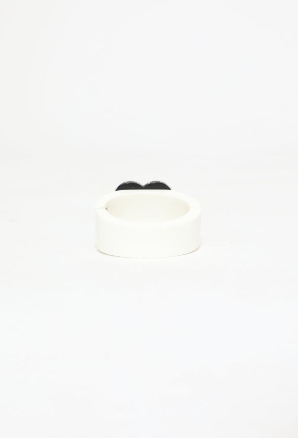 Chanel Embellished Heart Pendant Resin Cuff - 3