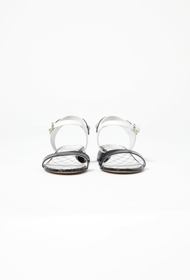 Chanel Bicolor Quilted Patent Sandals - 3