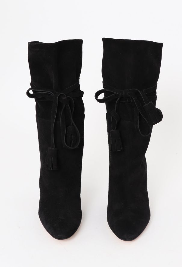 Manolo Blahnik Cavamod Suede Tassel Boots - 3