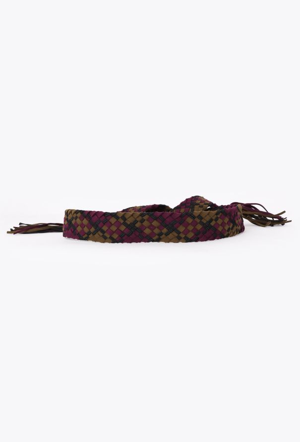Saint Laurent Vintage Braided Suede Tassel Belt - 1