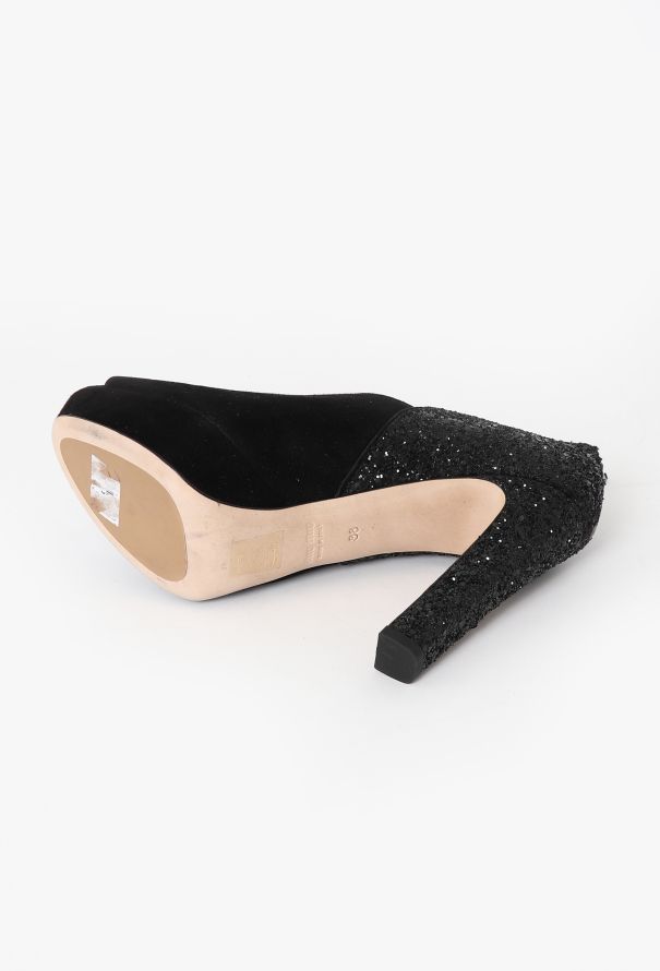 Miu Miu Embellished Suede Heels - 5
