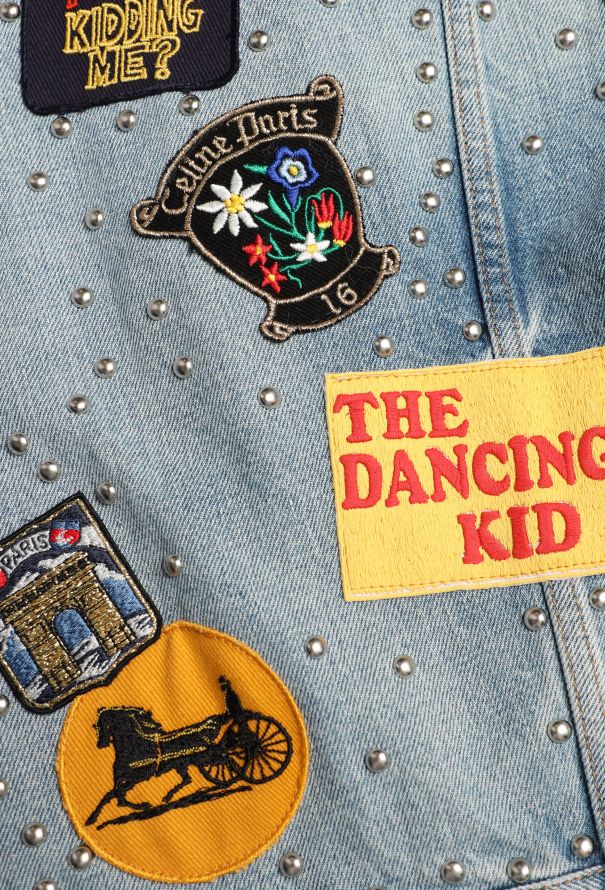 Céline 2021 Studded Denim Patchwork Jacket - 8