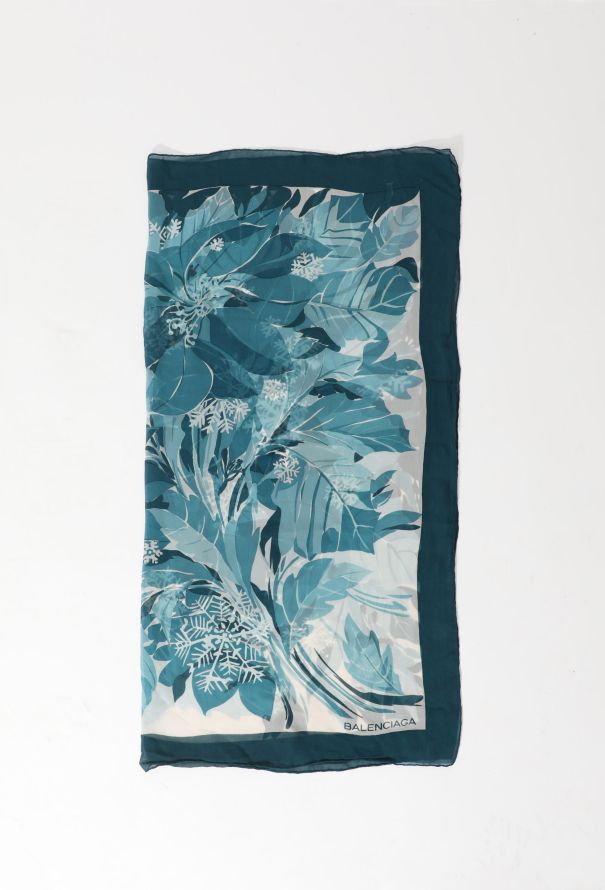 Balenciaga Floral Silk Scarf - 1